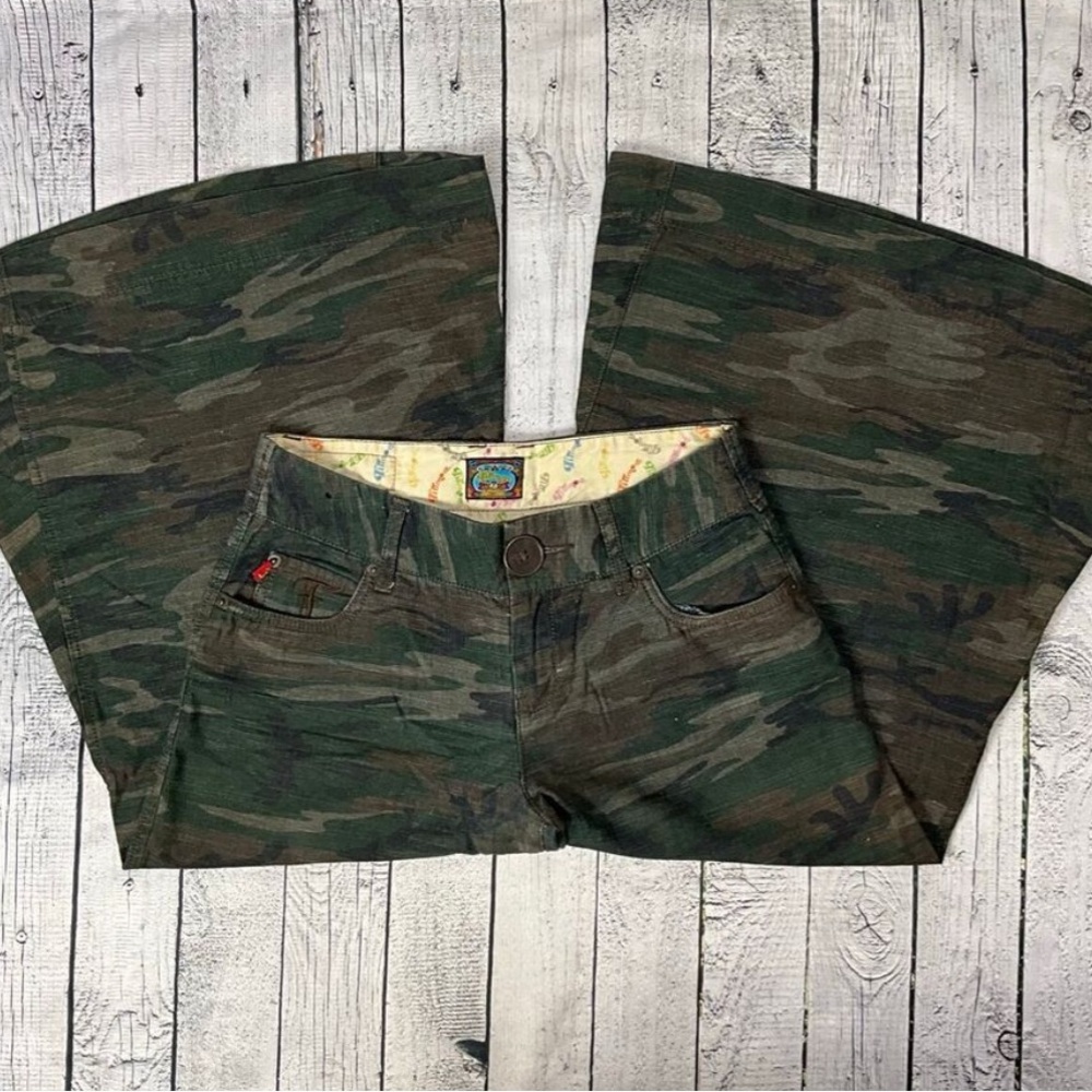 Camouflage Flare & Wide Leg Jeans